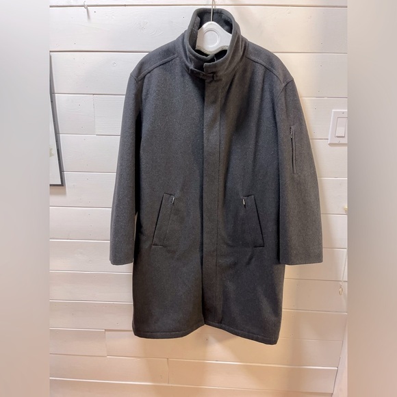 BUGATTI Charcoal Wool & Cashmere Coat - Size 44R - Picture 2 of 12
